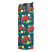 Bouteilles Isothermes Strawberry and Flower Blue Pattern Monogrammed (Tourné sur la gauche)