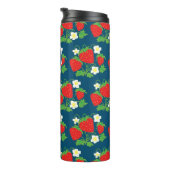 Bouteilles Isothermes Strawberry and Flower Blue Pattern Monogrammed (Tourné sur la droite)