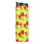 Bouteilles Isothermes Strawberry and Flower Yellow Pattern Monogrammed (Tourné sur la droite)