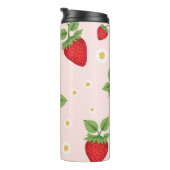 Bouteilles Isothermes Strawberry & Daisy Pattern – Stainless Steel Trave (Tourné sur la droite)