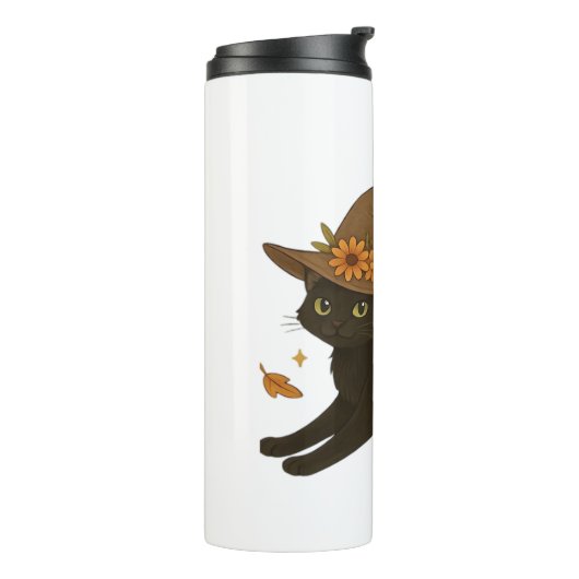 Bouteilles Isothermes Stretting Chat Noir - Witchy Automne Classique T-S (Tourné sur la gauche)