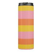 Bouteilles Isothermes Stripes d'été personnalisées rose jaune orange (Dos)