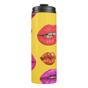 Bouteilles Isothermes Style années 80 : des lèvres colorées motif.