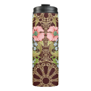 Bouteilles Isothermes Style Art Nouveau Floral : Motif Vintage coloré