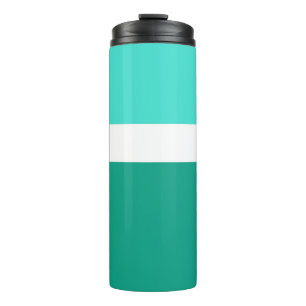 Bouteilles Isothermes Style de bloc de couleur Turquoise blanc turquoise