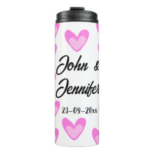 Bouteilles Isothermes style de texte simple et blanc mariage