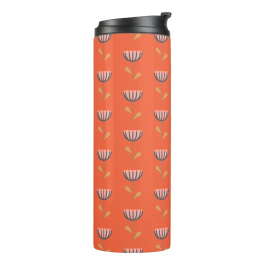 Bouteilles Isothermes Style folklorique scandinave Fleur simple en orang (Tourné sur la gauche)