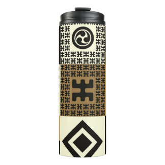 Bouteilles Isothermes Style japonais, or noir sans couture motif.