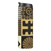 Bouteilles Isothermes Style japonais, or noir sans couture motif. (Tourné sur la droite)