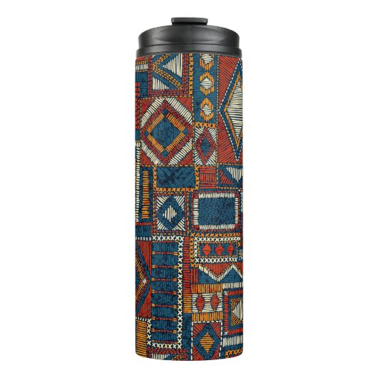 Bouteilles Isothermes Style Patchwork Impression Vintage brodée (Devant)