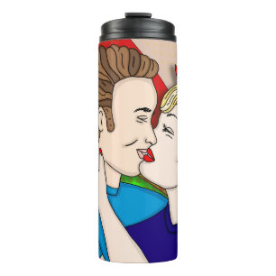 Bouteilles Isothermes Style Pop Art Couple Kissing 1950