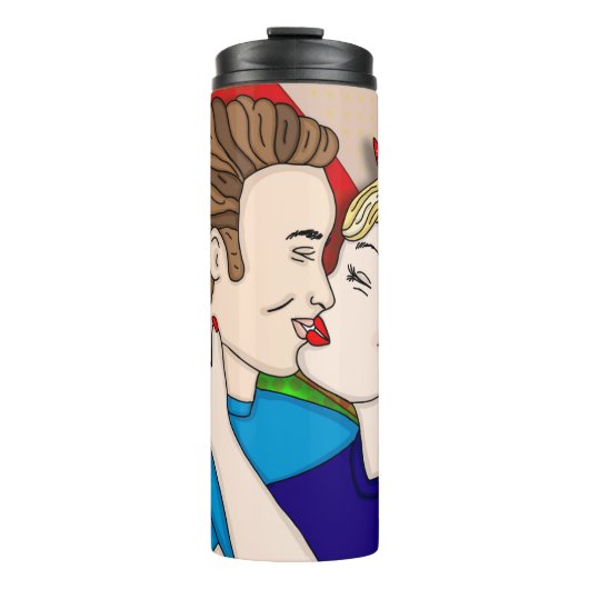 Bouteilles Isothermes Style Pop Art Couple Kissing 1950 (Devant)