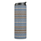 Bouteilles Isothermes Style sud-ouest bleu et Motif géométrique Brown (Tourné sur la gauche)