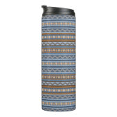 Bouteilles Isothermes Style sud-ouest bleu et Motif géométrique Brown (Tourné sur la droite)