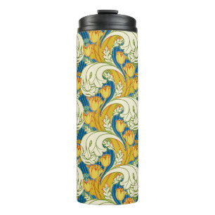 Bouteilles Isothermes Style William Morris Tulp Tissu Floral sarcelle et