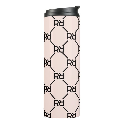 Bouteilles Isothermes Stylish rose moderne Girly Monogramme Initial Luxe (Tourné sur la gauche)