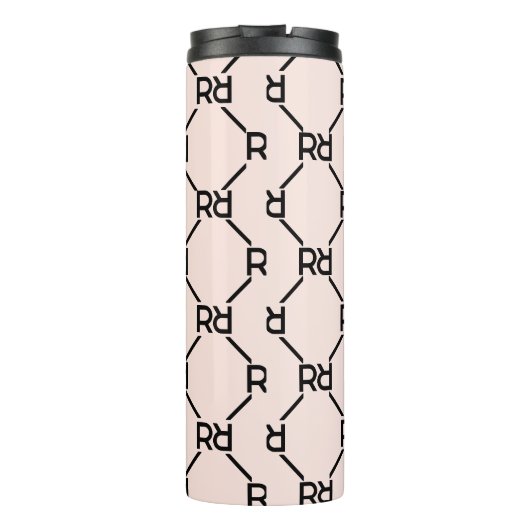 Bouteilles Isothermes Stylish rose moderne Girly Monogramme Initial Luxe (Dos)