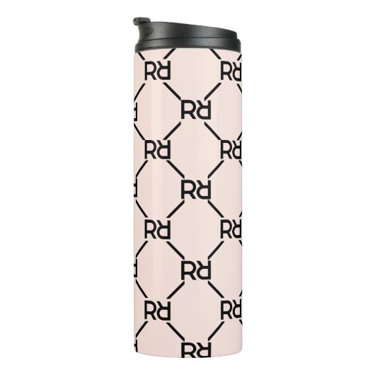 Bouteilles Isothermes Stylish rose moderne Girly Monogramme Initial Luxe (Tourné sur la droite)