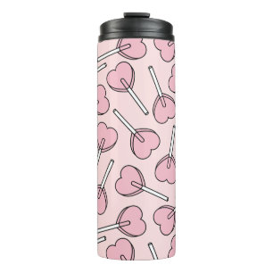 Bouteilles Isothermes Sucettes roses, sucettes en forme de cœur, motif d