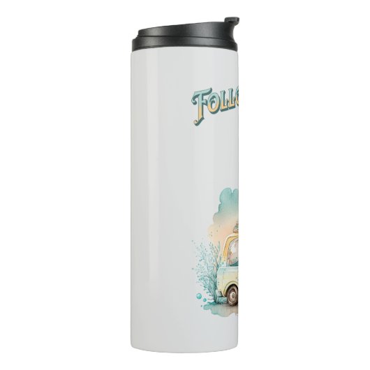 Bouteilles Isothermes Suivez vos rêves jolie petite voiture aquarelle (Tourné sur la gauche)