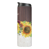 Bouteilles Isothermes Sunflower Floral Rustic Nom personnalisé (Tourné sur la droite)