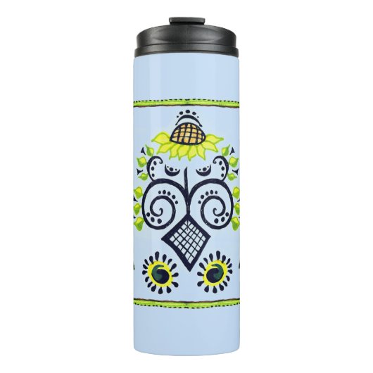 Bouteilles Isothermes Sunflower Folk Motif par Alexandra Cook (Devant)