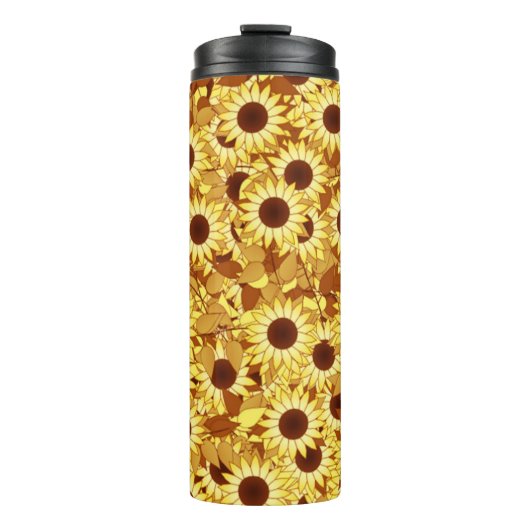 Bouteilles Isothermes Sunflower Pattern, Gold, Yellow and Brown (Devant)