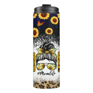 Bouteilles Isothermes Sunflowers Cheetah Imprimer Messy Bun Maman Vie