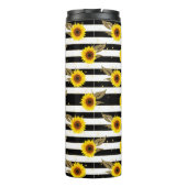 Bouteilles Isothermes Sunflowers with Black and White Horizontal Lines (Dos)