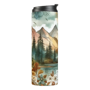 Bouteilles Isothermes Sunny Rustique Boho Nature Motif Mountain Lake