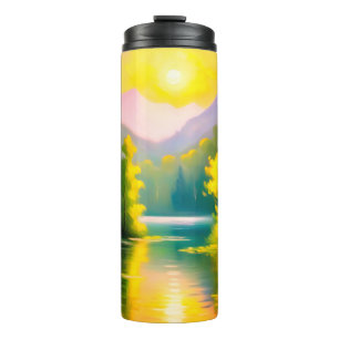 Bouteilles Isothermes Sunrise sur les montagnes enneigées et le lac
