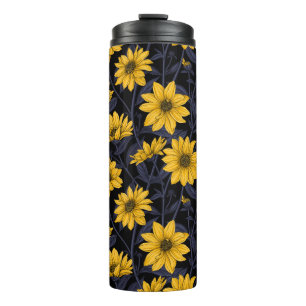 Bouteilles Isothermes Sunroot, tournesol sauvage en jaune et bleu