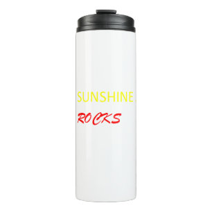 Bouteilles Isothermes "Sunshine Rocks" Phrase jaune et rouge