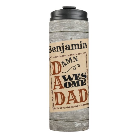 Bouteilles Isothermes Superbe Papa Occidental Thème Personnalisé Nom Caf (Devant)