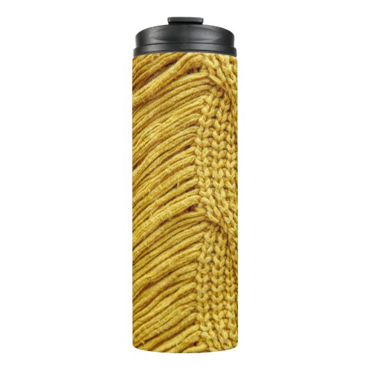 Bouteilles Isothermes Sweater jaune douillet : Arrière - plan texturé (Devant)