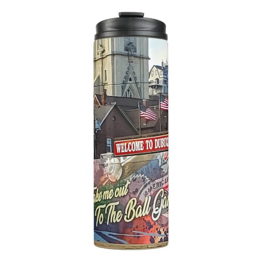 Bouteilles Isothermes Symbole de Dubuque, Iowa avec drapeau américain (Devant)