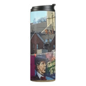 Bouteilles Isothermes Symbole de Dubuque, Iowa avec drapeau américain (Tourné sur la gauche)