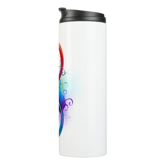 Bouteilles Isothermes Symbole d'infini avec plume arc-en-ciel (Tourné sur la droite)