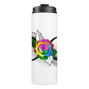 Bouteilles Isothermes Symbole d'infini avec Rose arc-en-ciel