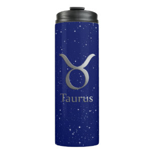 Bouteilles Isothermes Symbole du zodiaque pour le Taureau sur un bleu nu