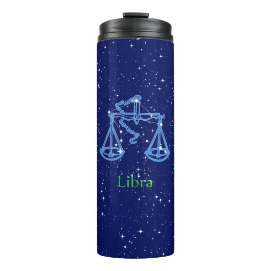 Bouteilles Isothermes Symbole Libra Constellation et Zodiac avec étoiles (Devant)