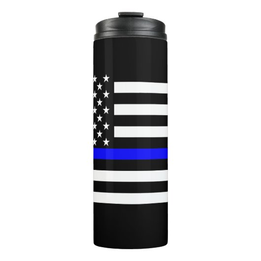 Bouteilles Isothermes Symbole mince ligne bleue US Drapeau design graphi (Devant)