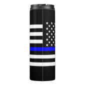 Bouteilles Isothermes Symbole mince ligne bleue US Drapeau design graphi (Dos)