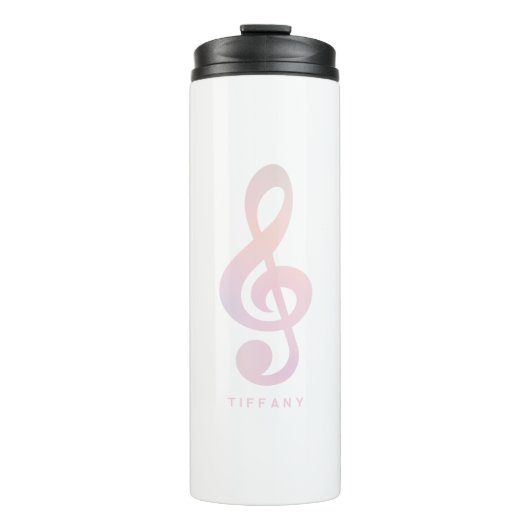 Bouteilles Isothermes Symbole musical rose Pastel Musique Art Monogramme (Devant)