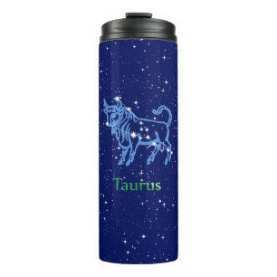 Bouteilles Isothermes Symbole Taurus Constellation et Zodiaque avec étoi