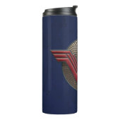 Bouteilles Isothermes Symbole Wonder Woman sur les cercles concentrés (Tourné sur la gauche)