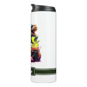 Bouteilles Isothermes T-Rex Blanc Monster Truck Dinosaure Nom (Tourné sur la droite)