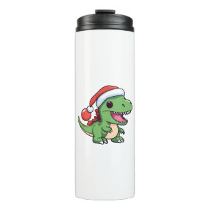 Bouteilles Isothermes T-Rex Dinosaure Mignon avec Chapeau de Noël