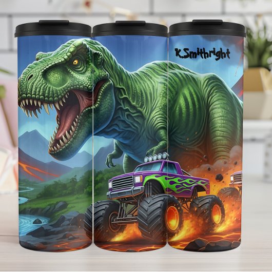 Bouteilles Isothermes T-Rex Monster Truck Fiery Chase