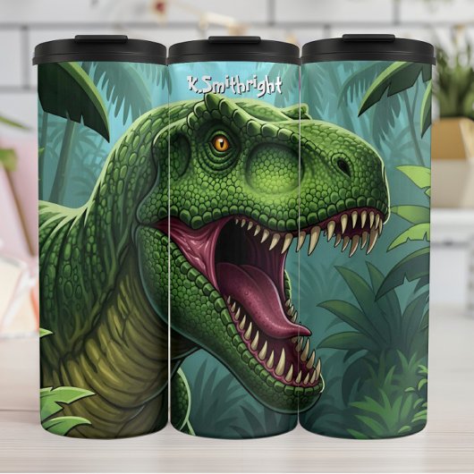 Bouteilles Isothermes T-Rex Vert Rugissant Jungle
